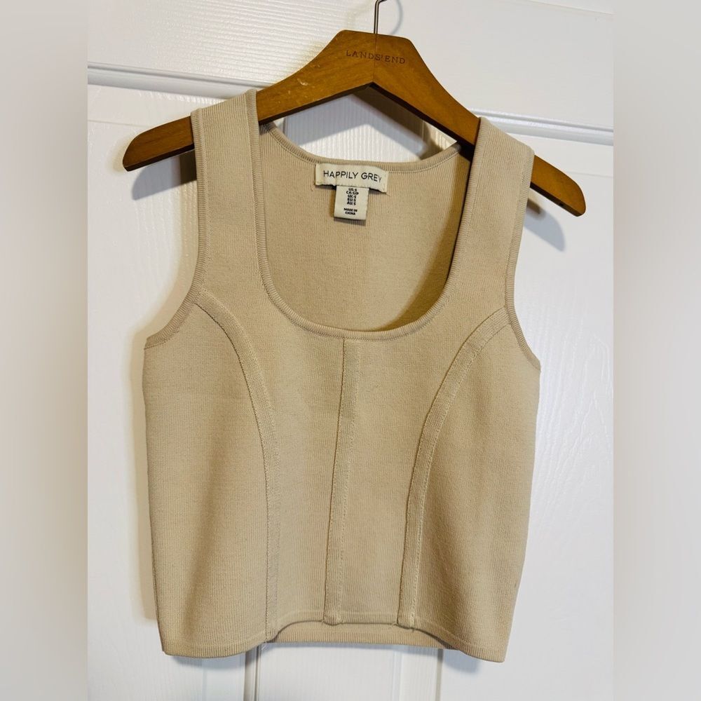 Happily Grey Beige Tank Top
